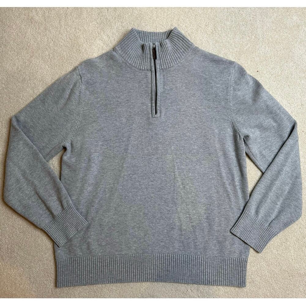 Merona: Gray Quarter Zip Mock Neck Sweater